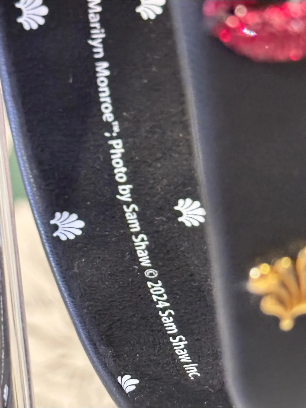 Lele Sadoughi x Marilyn Monroe Leather Headband w/Glitter Lip Appliqués